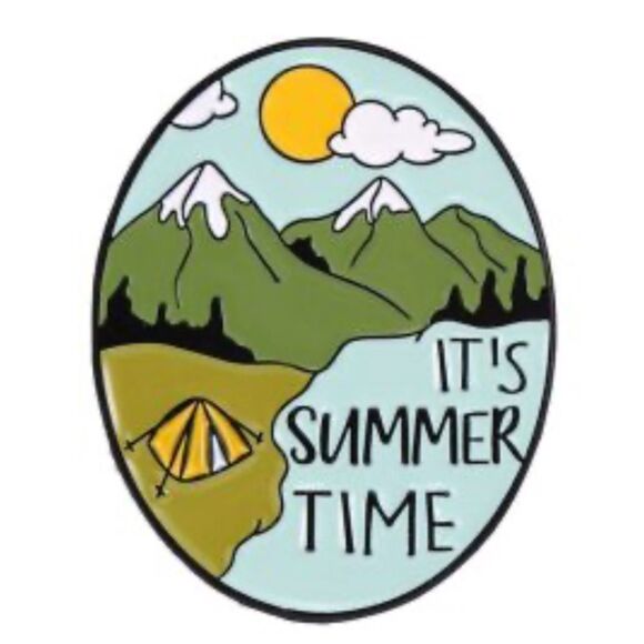 I'ts Summer Time Sunny Mountains  Enamel Pin - Picture 1 of 2